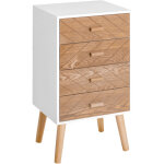 Table de chevet chiffonnier commode meuble de rangement avec 4 tiroirs scandinave 40l x 30l x 75h cm ...