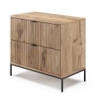 Vicco - table de chevet eliza, ch�ne viking, 66 x 60 cm avec 2 tiroirs