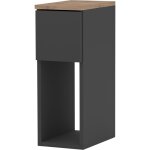 Table de chevet wotan - 20 cm - ch�ne gris - design moderne - avec tiroir et coulisses � galets