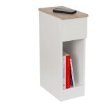 Table de chevet fine pour chambre  coucher en coloris blanc / chne, blanc clair, chne clair ou noir ...