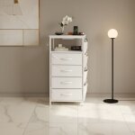 Table de chevet intelligente avec station de charge usb / prises secteur - lumire led rgb - 4 tiroirs ...