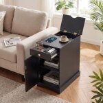 Table de chevet de lit table de nuit dappoint pour adulte bout de canap� en bois blanche connect�e petite ...