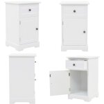 Table de chevet mdf et bois de pin 35x32x59 cm - table de chevet - table de nuit - meuble de chambre ...