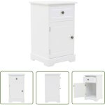The living store - table de chevet mdf et bois de pin 35x32x59 cm - table de chevet - table de nuit - ...