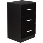 Table de chevet meuble de rangement avec 3 tiroirs caisson de bureau noir