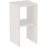 Table de chevet table de nuit avec �tag�re ouverte coloris blanc - longueur 30 x hauteur 60 x profondeur ...