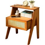 Table de chevet, table de nuit avec tiroirs, dcors  la main en rotin table d'appoint, meuble de rangement ...