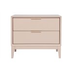 Table de chevet rose poudr et mtal dor avec rangements giana