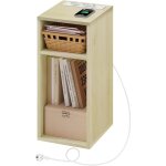 Table de chevet avec station de charge woltu table d'appoint avec prise, 2 compartiments ouverts, 2 ports ...