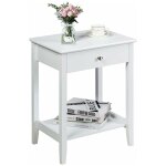 Table de chevet style moderne à 2 niveaux avec 1 tiroir, bout de canapé multifonctionnelle, 47 x36 x ... Table de chevet style moderne à 2 niveaux avec 1 tiroir, bout de canapé multifonctionnelle, 47 x36 x ...
