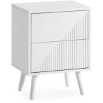 Table de chevet telmo 2 tiroirs couleur blanc