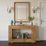 Table console - 120 � 30 � 83. 5cm - table console moderne - grain de bois brun clair - table de hall ...