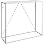 Table console 90 x 30 x 80 cm entr�e salon salle � manger acier blanc