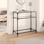 Design in - table console, table d'appoint, bout de canapé avec dessus en verre transparent 80x35x81cm ... Design in - table console, table d'appoint, bout de canapé avec dessus en verre transparent 80x35x81cm ...