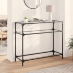 Design in - table console, table d'appoint, bout de canapé avec dessus en verre transparent 98x35x81cm ... Design in - table console, table d'appoint, bout de canapé avec dessus en verre transparent 98x35x81cm ...