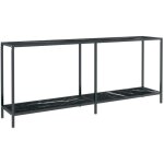 Table console?table d'appoint?bout de canap� noir 180x35x75, 5 cm verre tremp� cfw38954