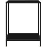 Table console?table d'appoint?bout de canap� noir 60x35x75 cm verre tremp� cfw21218