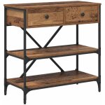 Table console?table d'appoint?bout de canap� avec tiroir avec �tag�re autre bois ancien cfw58766