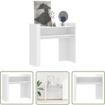 Table console blanc 100x35x90 cm bois d'ingnierie - table basse - meuble d'entre - table d'appoint ...