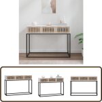 Table console blanc 105x30x75 cm bois d'ingnierie et fer - table basse - meuble entre - table console ...