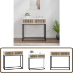 Table console blanc 80x30x75 cm bois d'ingnierie et fer - table basse - meuble entre - table console ...