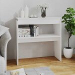 Table console blanc 80x30x80 cm bois d'ing�nierie