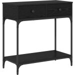 Table console ch�ne noir 75 x 34, 5 x 75 cm bois d'ing�nierie vidaxl