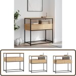 Table console chne sonoma 75x40x75 cm bois d'ingnierie - table basse - table d'appoint - meuble d'entre ...