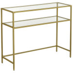 Table console table d?entr�e 100 x 35 x 80 cm bout de canap� dessus de table en verre tremp� cadre m�tallique ...