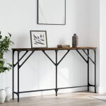 Maisonchic - table console, table d'entrée, bout de canapé chêne fumé 140x23x75 cm bois d'ingénierie ... Maisonchic - table console, table d'entrée, bout de canapé chêne fumé 140x23x75 cm bois d'ingénierie ...