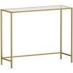 Table console, table d?entre, bout de canap, dessus de table en verre tremp, montage facile, pieds ...