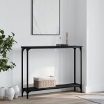 Maisonchic - table console, table d'entrée, bout de canapé noir 100x22, 5x75 cm bois d'ingénierie design ... Maisonchic - table console, table d'entrée, bout de canapé noir 100x22, 5x75 cm bois d'ingénierie design ...