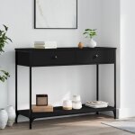 Table console, table d'entrée, bout de canapé noir 100x34, 5x75 cm bois d'ingénierie design in Table console, table d'entrée, bout de canapé noir 100x34, 5x75 cm bois d'ingénierie design in
