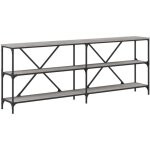 Table console d'entr�e fonctionnel et styl� avec �tag�res 200 x 30 x 75 cm bois d'ing�nierie gris et ...