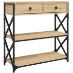 Décoshop26 - table console d'entrée fonctionnel et stylé avec tiroirs et étagères 75 x 28 x 75 cm bois ... Décoshop26 - table console d'entrée fonctionnel et stylé avec tiroirs et étagères 75 x 28 x 75 cm bois ...
