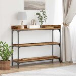 Table console avec �tag�re bois ancien 100 x 30 x 80 cm