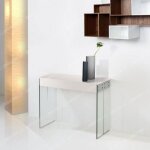 Table console extensible - giovanni marchesi - new york - blanc laqu� - 12 places - design contemporain ...