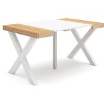 Table console extensible, console meuble, 140, pour 6 personnes, pieds bois massif, style moderne, chêne ... Table console extensible, console meuble, 140, pour 6 personnes, pieds bois massif, style moderne, chêne ...