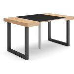 Table console extensible, console meuble, 140, pour 6 personnes, pieds bois massif, style moderne, chne ...