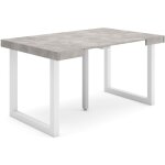Table console extensible, console meuble, 140, pour 6 personnes, pieds bois massif, style moderne, gris ... Table console extensible, console meuble, 140, pour 6 personnes, pieds bois massif, style moderne, gris ...