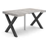 Table console extensible, console meuble, 140, pour 6 personnes, pieds bois massif, style moderne, gris ...
