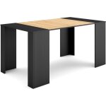 Table console extensible, console meuble, 160, pour 8 personnes, table � manger, style moderne, noir ...
