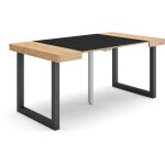 Skraut home - table console extensible, console meuble, 160, pour 8 personnes, pieds bois massif, style ...
