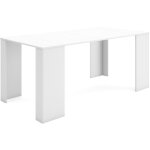 Table console extensible, console meuble, 180, pour 8 personnes, table � manger, style moderne, blanc ...