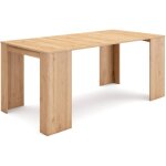 Table console extensible, console meuble, 180, pour 8 personnes, table � manger, style moderne, ch�ne ...