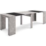 Table console extensible, console meuble, 260, pour 12 personnes, table  manger, style moderne, gris ...