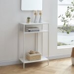 [en. casa] - table console kumlinge acier 85 x 55 x 30 cm blanc