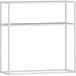 Table console m�tal 80 x 80 x 30 cm entr�e salon salle � manger blanc