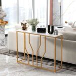 Design in - table console meuble d'entre effet marbre 110 x 30 x 80 cm design gomtrique moderne cadre ...