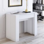 Table console  rallonge blanche 90x51, 6 cm - luka